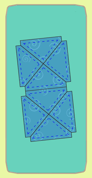 Triangles, Quarter Square, 2½" finished block Alternate Layout - 6236b - Mat Included