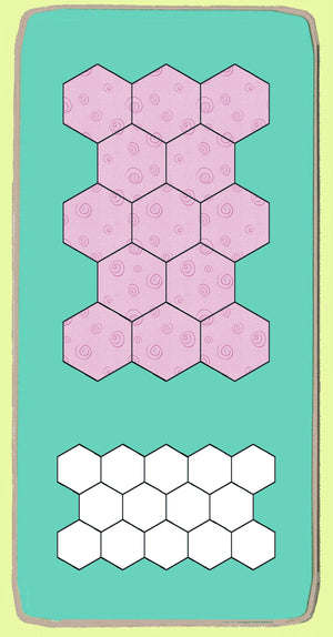 Hexagons ½" finished sides - 1/4" seam allowance - Paper and Fabric shapes - 6266 - includes cutting mat