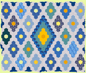 Hexagons ½" finished sides - 3/8" seam allowance - Paper and Fabric shapes - 6267 - includes cutting mat