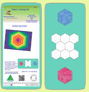 Hexagons 3/4" cut sides (paper) - 3/8"seam for Fabric shapes - 6345 - includes cutting mat