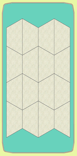 Half Hexagons for Paper piecing templates 1½" cut sides - 8003-includes cutting mat