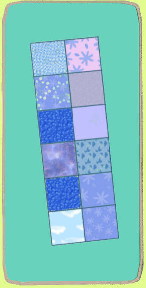 Squares 1½" cut, (1" finished), Multi x 12 - 6000b - includes cutting mat