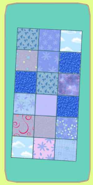 Squares 1½" cut, (1" finished), Multi x 18 - 6000a - includes cutting mat