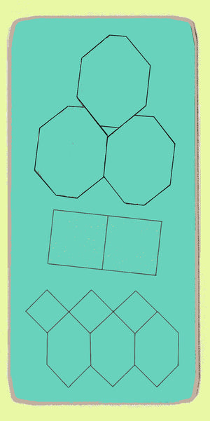 Hexagons, 90 degree (POTC) with 1" squares, - 6021 - includes cutting mat