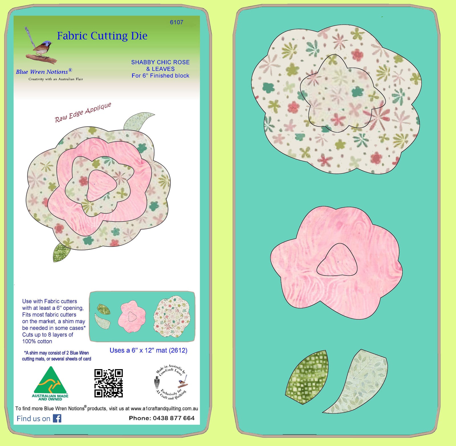 Shabby Chic Rose - 6107 - Mat and clear lid Included