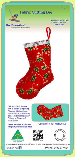 Christmas Stocking - 8" long x 5½" heel to toe - 6157 - Mat included