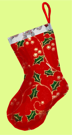 Christmas Stocking - 8" long x 5½" heel to toe - 6157 - Mat included