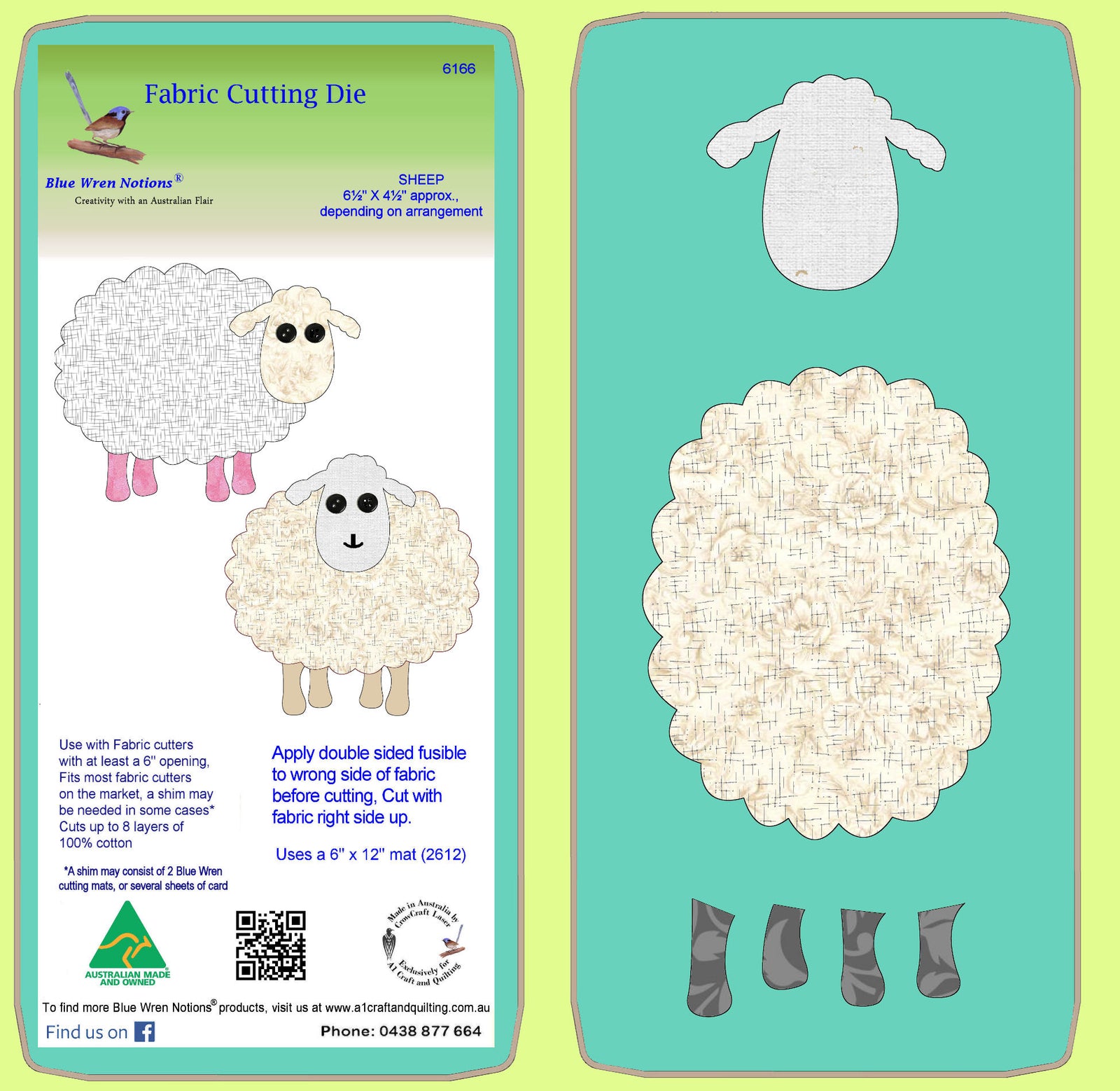 Sheep- Approx 6½" x 4½"- 6166 - Mat included