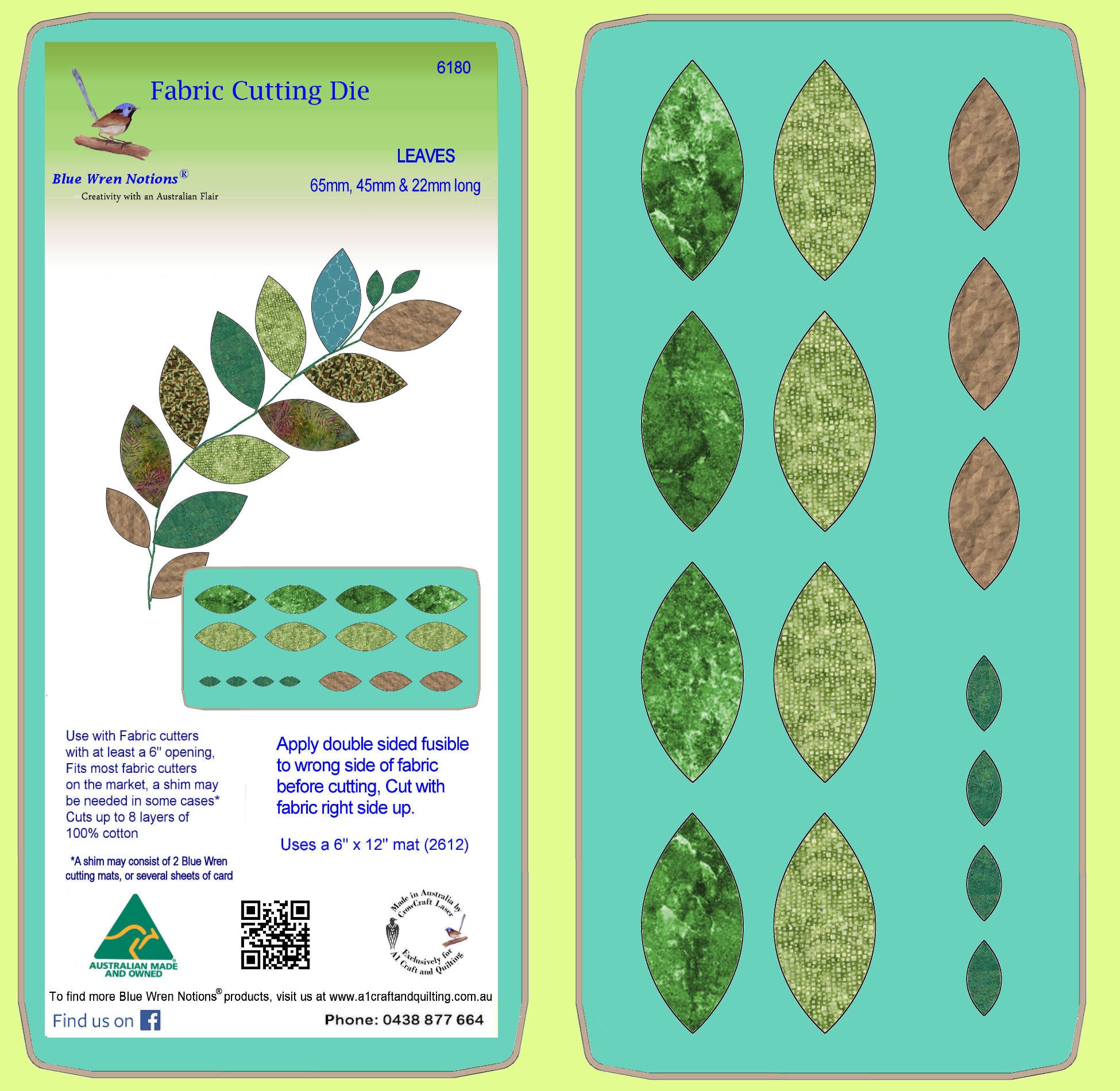 Leaves 65mm, 45mm and 22mm - 6180 - Lid and Mat included