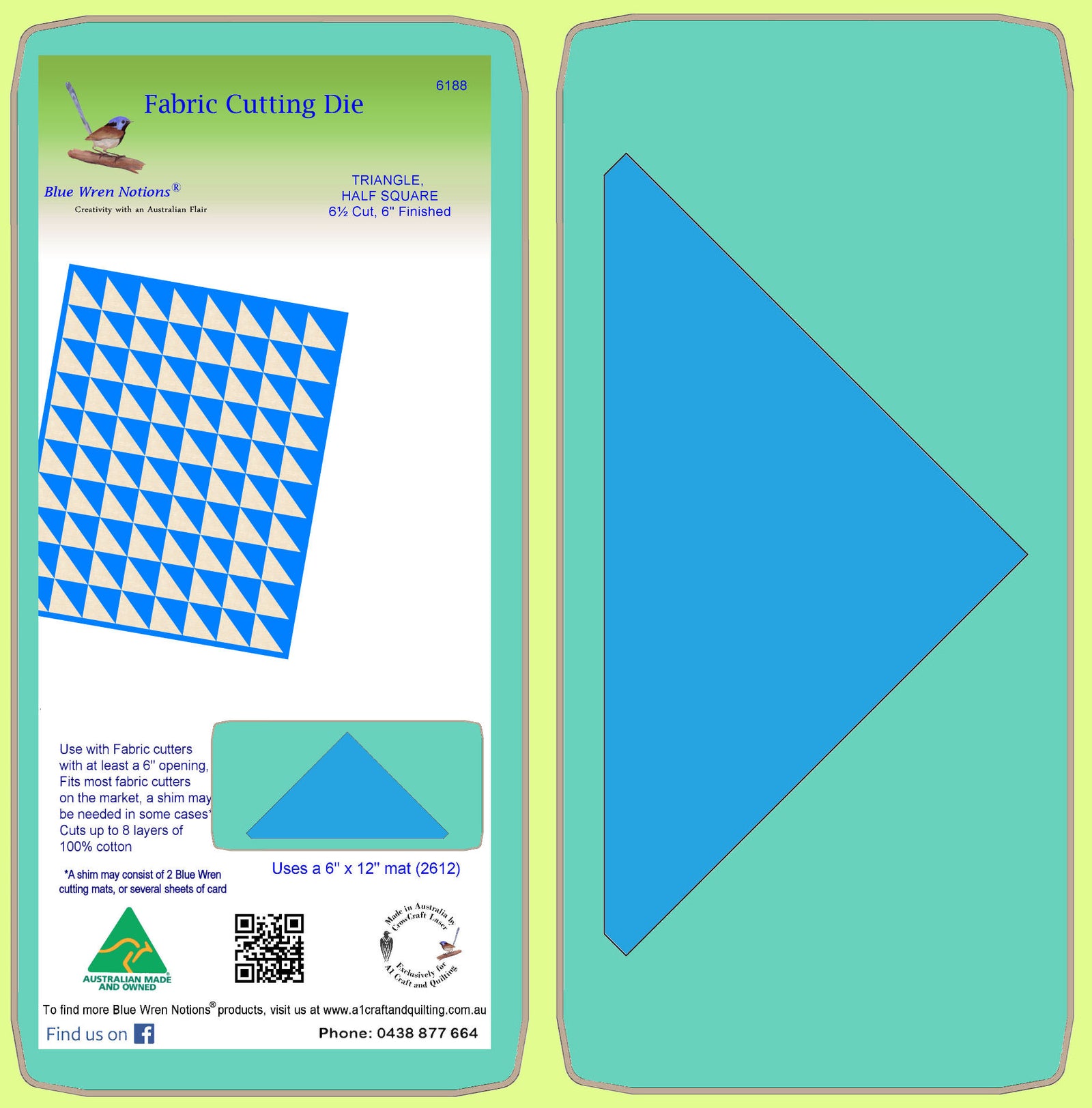 Triangle, Half Square 6" finished sides -  6188