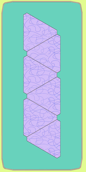 Triangles, Equilateral  2¼" finished - Multi x 6 (6233) Mat and clear lid included