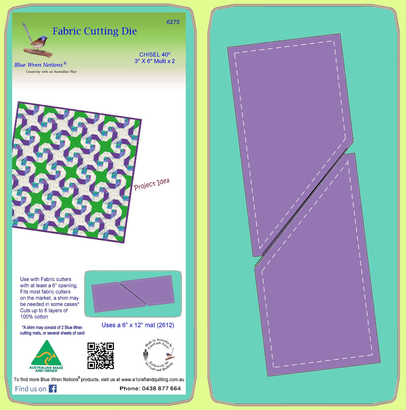 Chisel 3" x 6" Finished, Multi x 2 - 40º - 6275 - Mat included