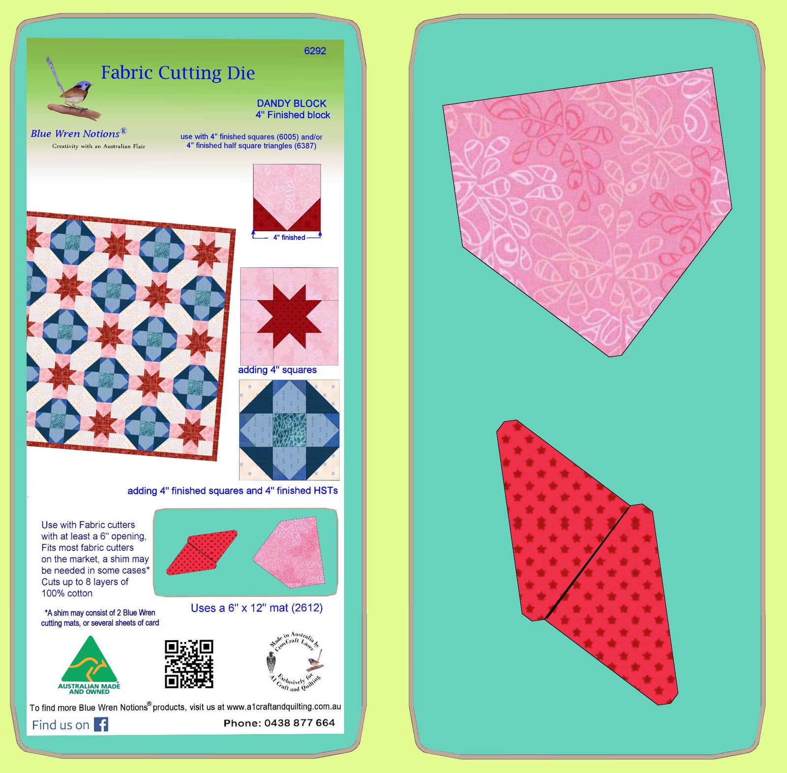 Dandy Block- 4" finished block - 6292 - includes cutting mat