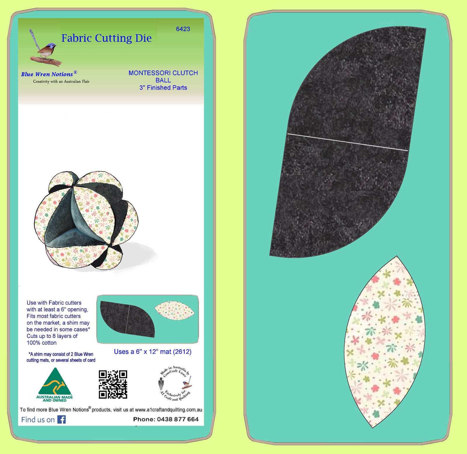 Montessori Clutch Ball 3" finished Parts - 6423 - Mat Included