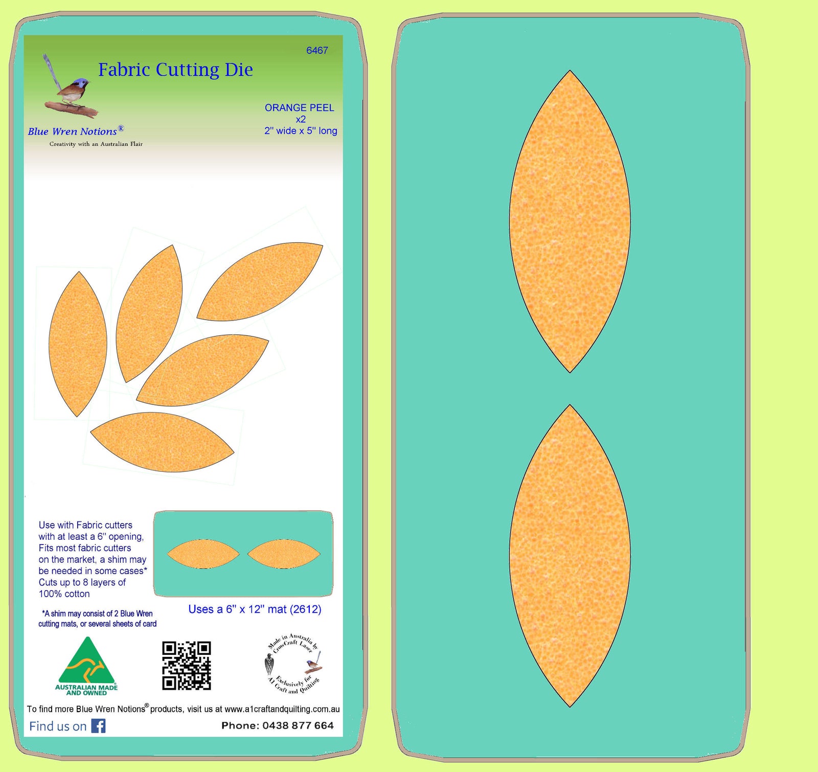 Orange Peel 2" x 5" cut - 6467 - Mat Included