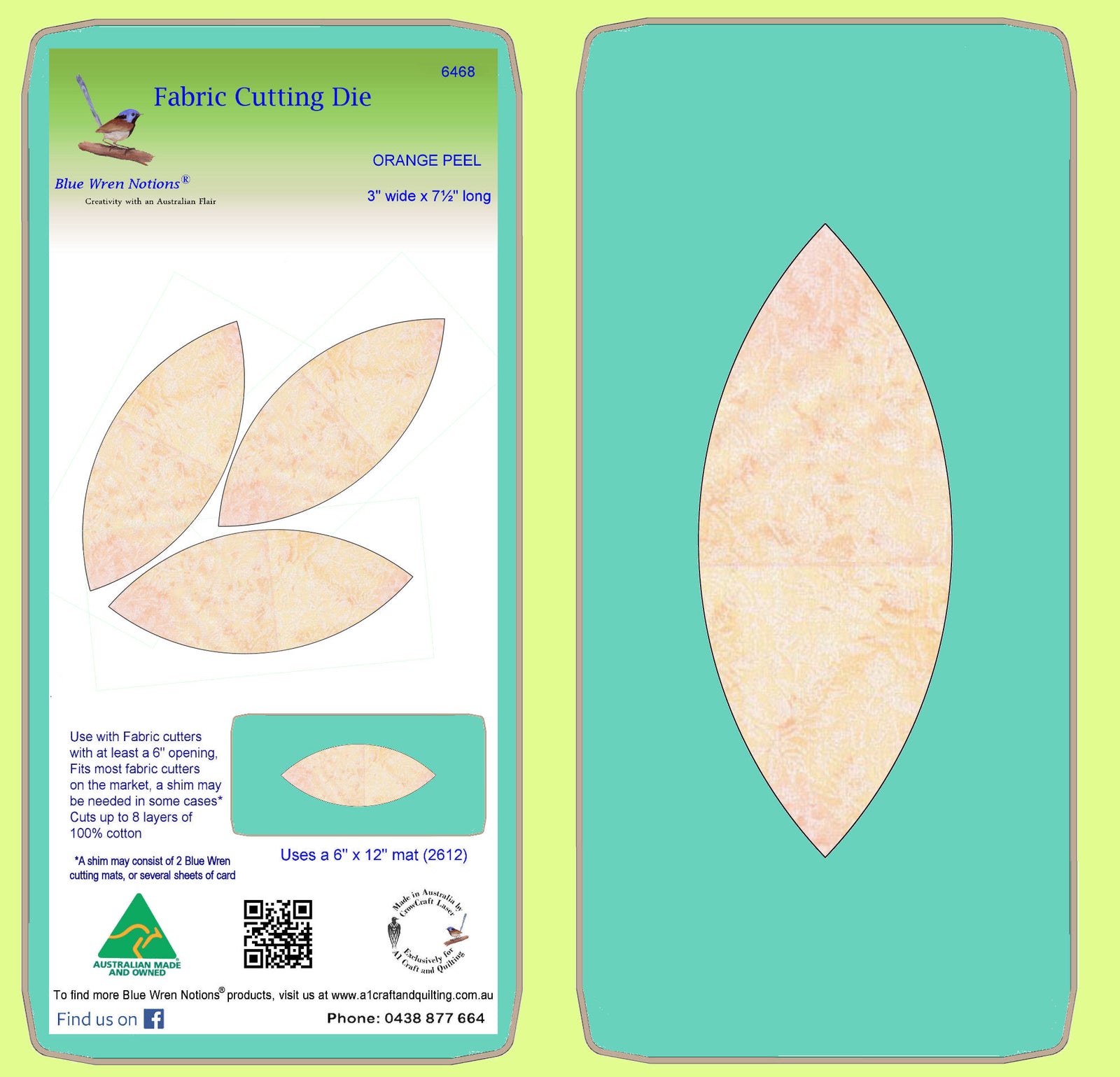 Orange Peel 3" x 7½" cut - 6468 - Mat Included