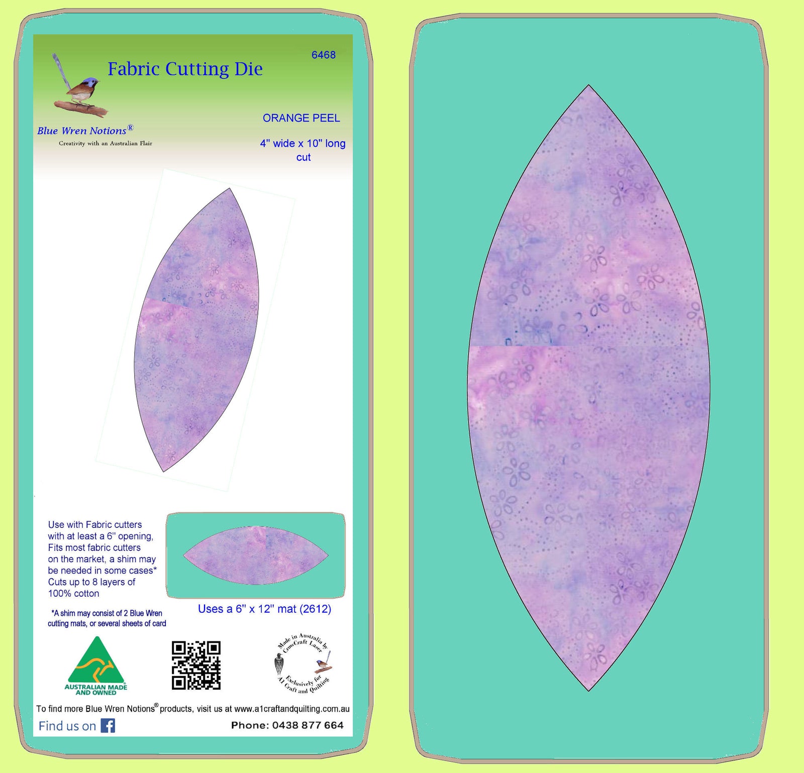 Orange Peel 4" x 10" cut - 6469 - Mat Included