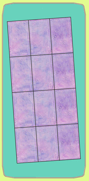 Rectangle 1½" x 2½ cut, (1"x 2") finished - Multi x 12 - 6473 - mat included