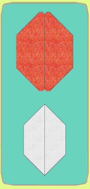 Hexagons, Half, 2" finished sides, elongated 45°,  3/8" seam allowance - 6498 - includes cutting mat