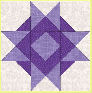 Braced Star, 9" finished Block - 6601- includes cutting mat