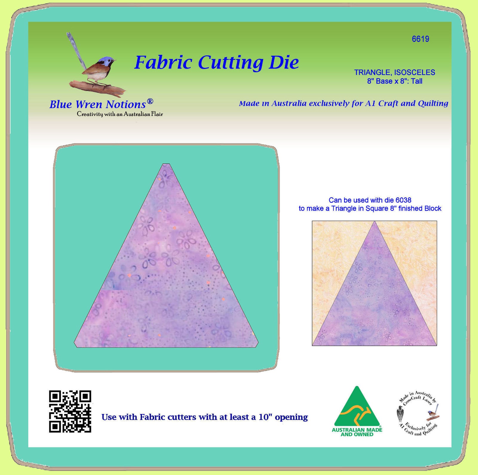 Triangle, Isosceles  8" base, 8" tall - 6619 - Mat Included