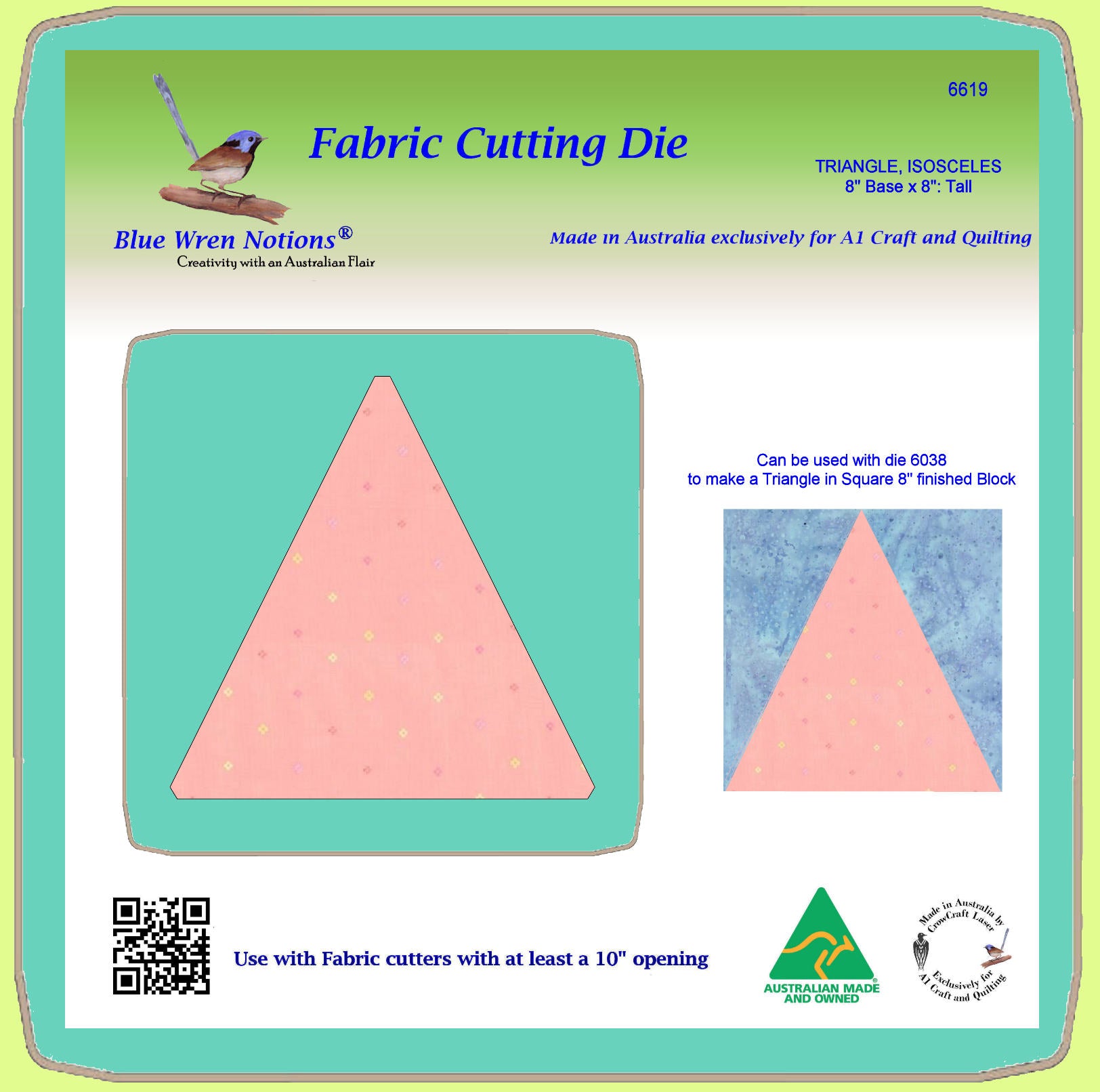 Triangle, Isosceles  8" base, 8" tall - 6619 - Mat Included