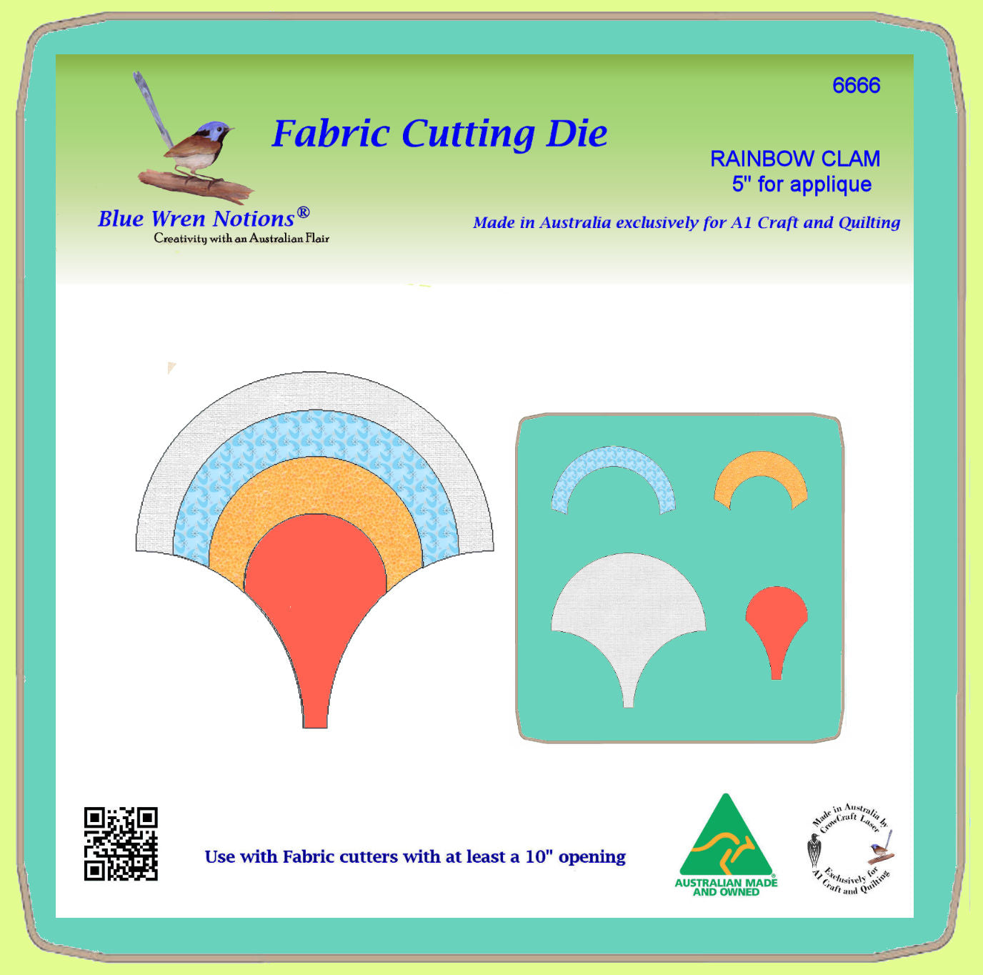 Clamshell - 5" finished across arch, - 6666 - Applique, machine sew- mat included