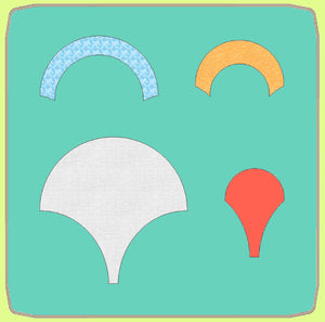 Clamshell - 5" finished across arch, - 6666 - Applique, machine sew- mat included