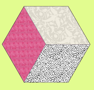 Hexagon Party.  EPP Hexagon, Crowns and 60° Diamonds, 2" finished sides - 6706 - Mat Included