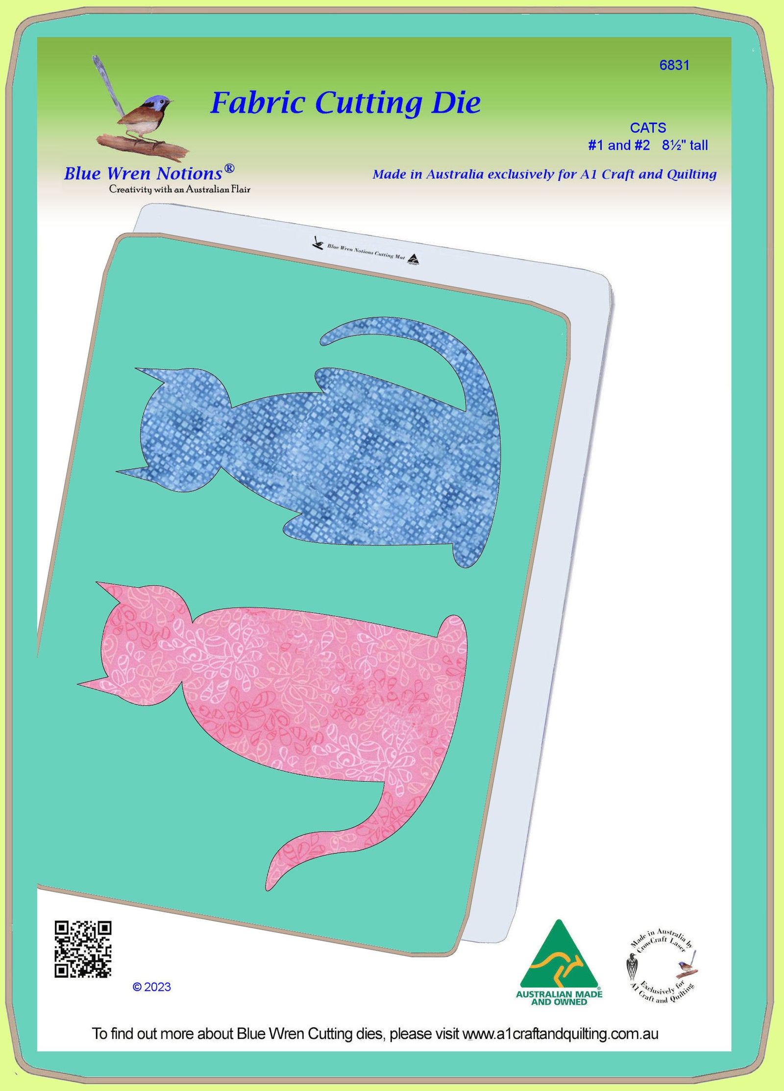 Cats #1 and #2 - 8.5" tall - Mat included