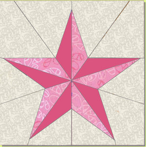 Five Point Star 3D - 8" Finished Block - 6863- mat included