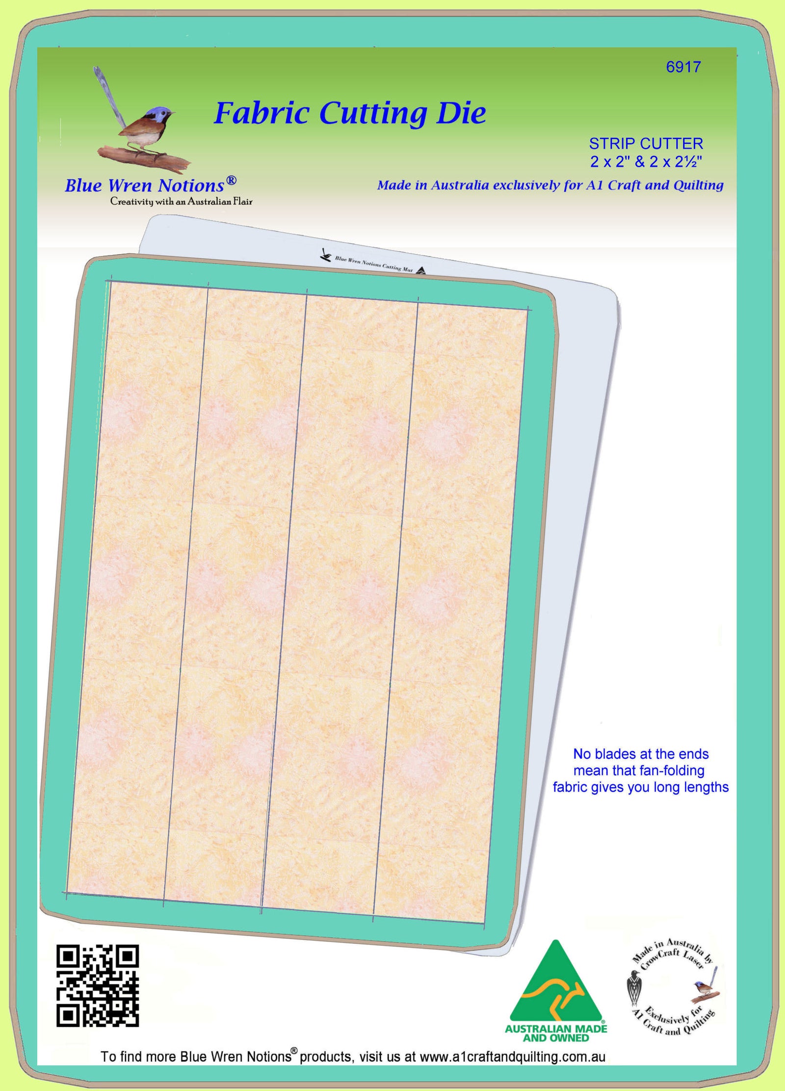 Strip Cutter - 2"cut  x 2 & 2 1/2" cut x 2 - 6917 , Mat Included!