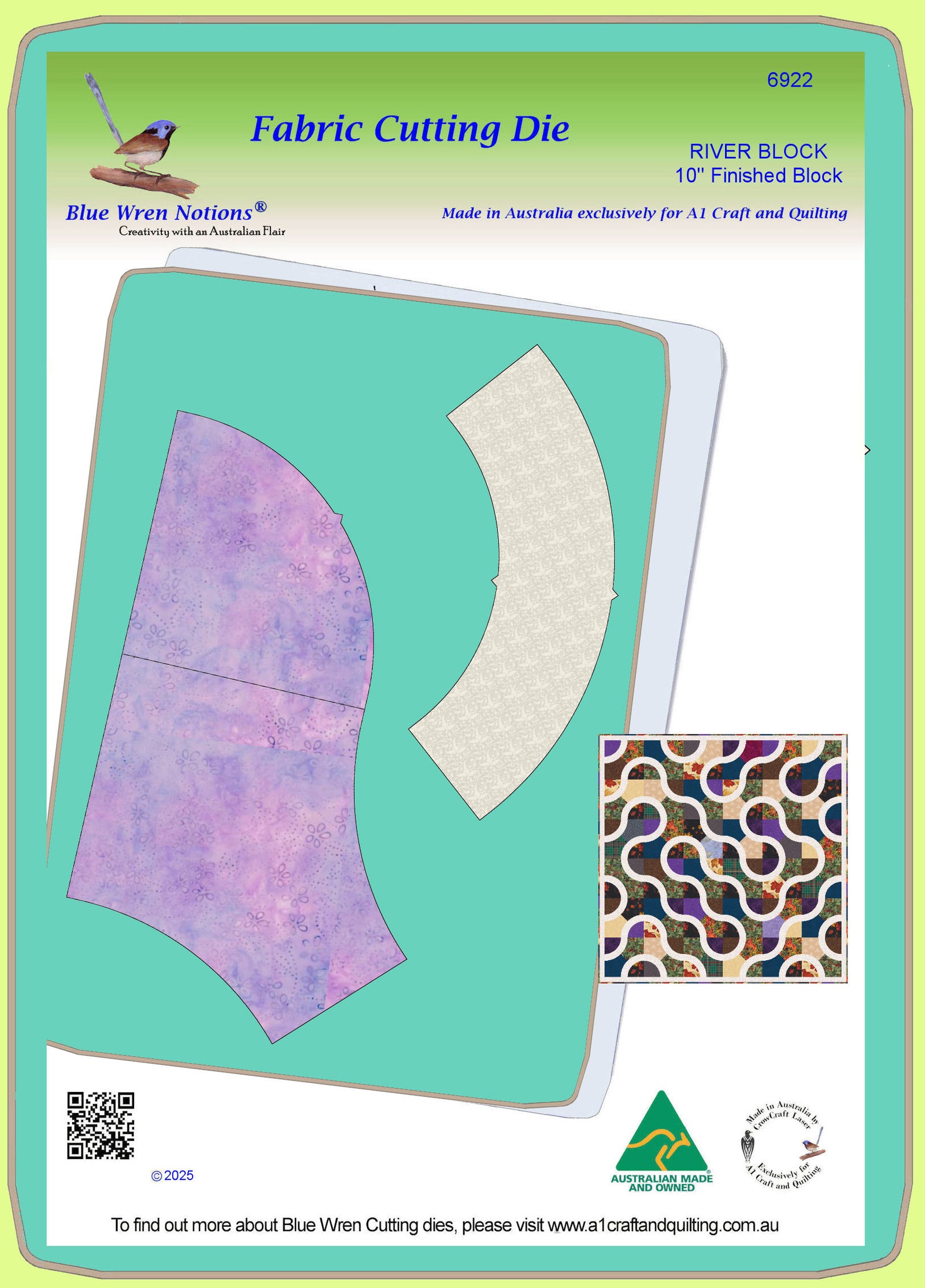 River Block - 10" finished block - 6922 - Mat included