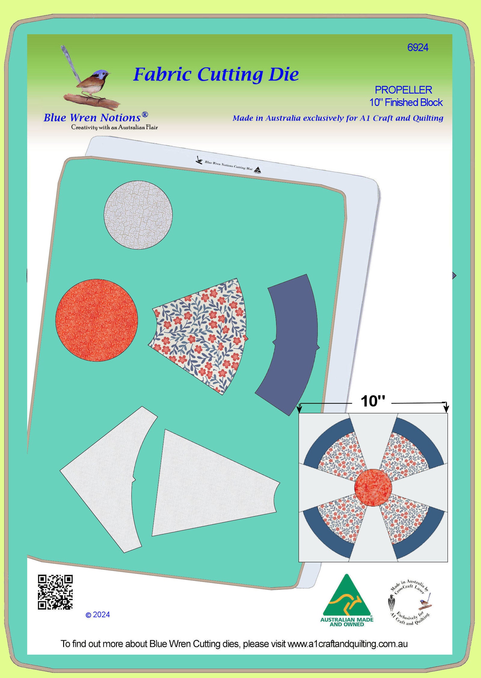 Propeller - 10" finished Block, 6924 (mat included)