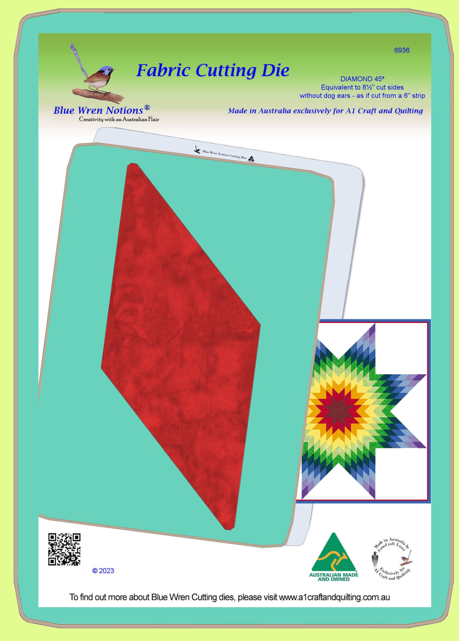 Diamond 45° equal to 8½" cut sides  - 6936 - mat included