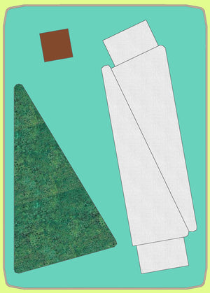 Christmas Tree #3 - 6935 - 5"wide x 10"high block finished - mat included