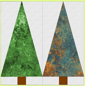 Christmas Tree #3 - 6935 - 5"wide x 10"high block finished - mat included