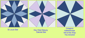 Galaxy of Stars, 12" finished block, 3 Classic Blocks on one die - 6972   -  Mat included