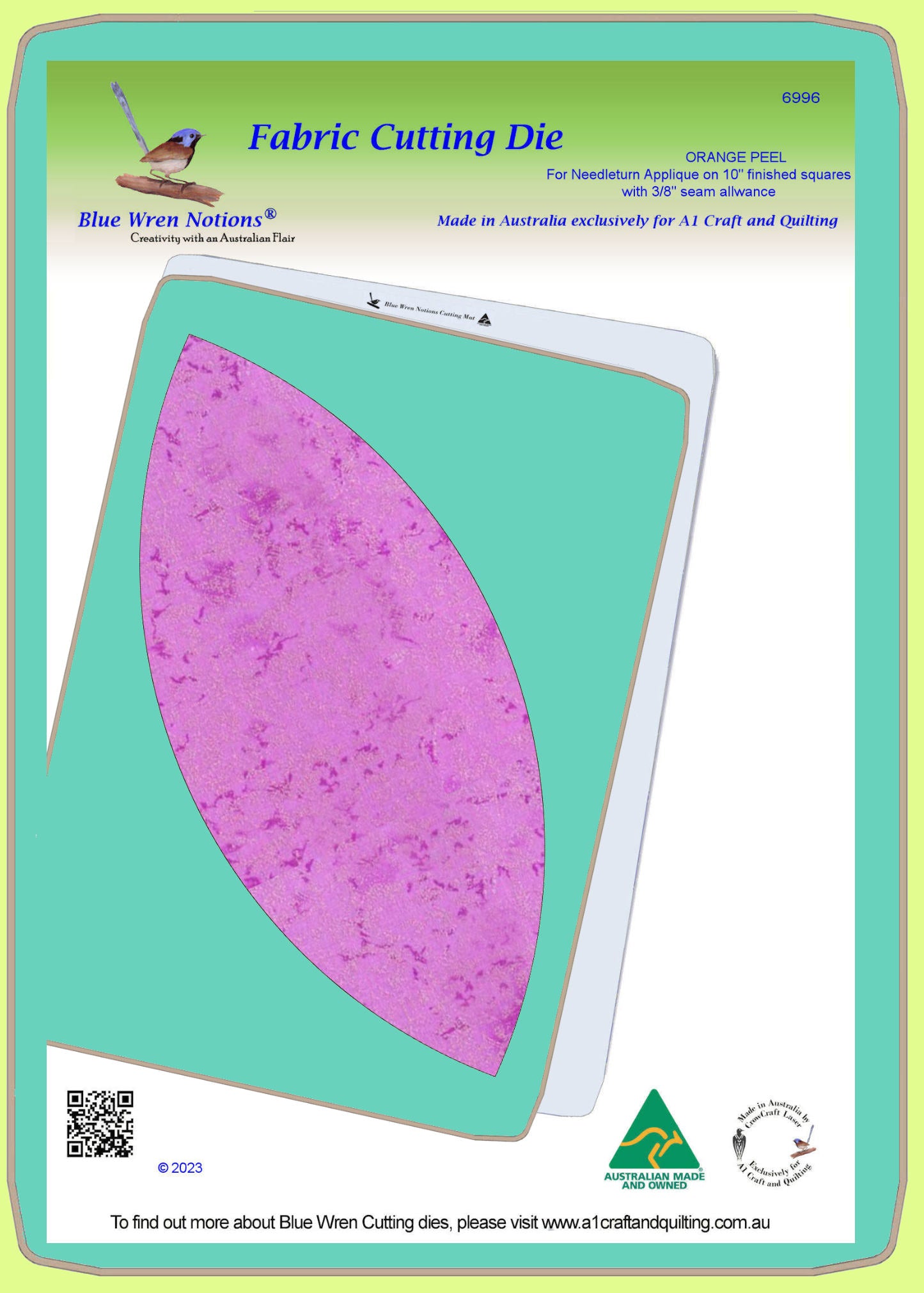 Orange Peel 10" finished (Needleturn applique on 10" square)- 6996 -  mat included