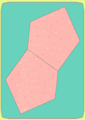 Pentagons, Irregular, with 3½" cut base, 8" across - 6998 -  mat included