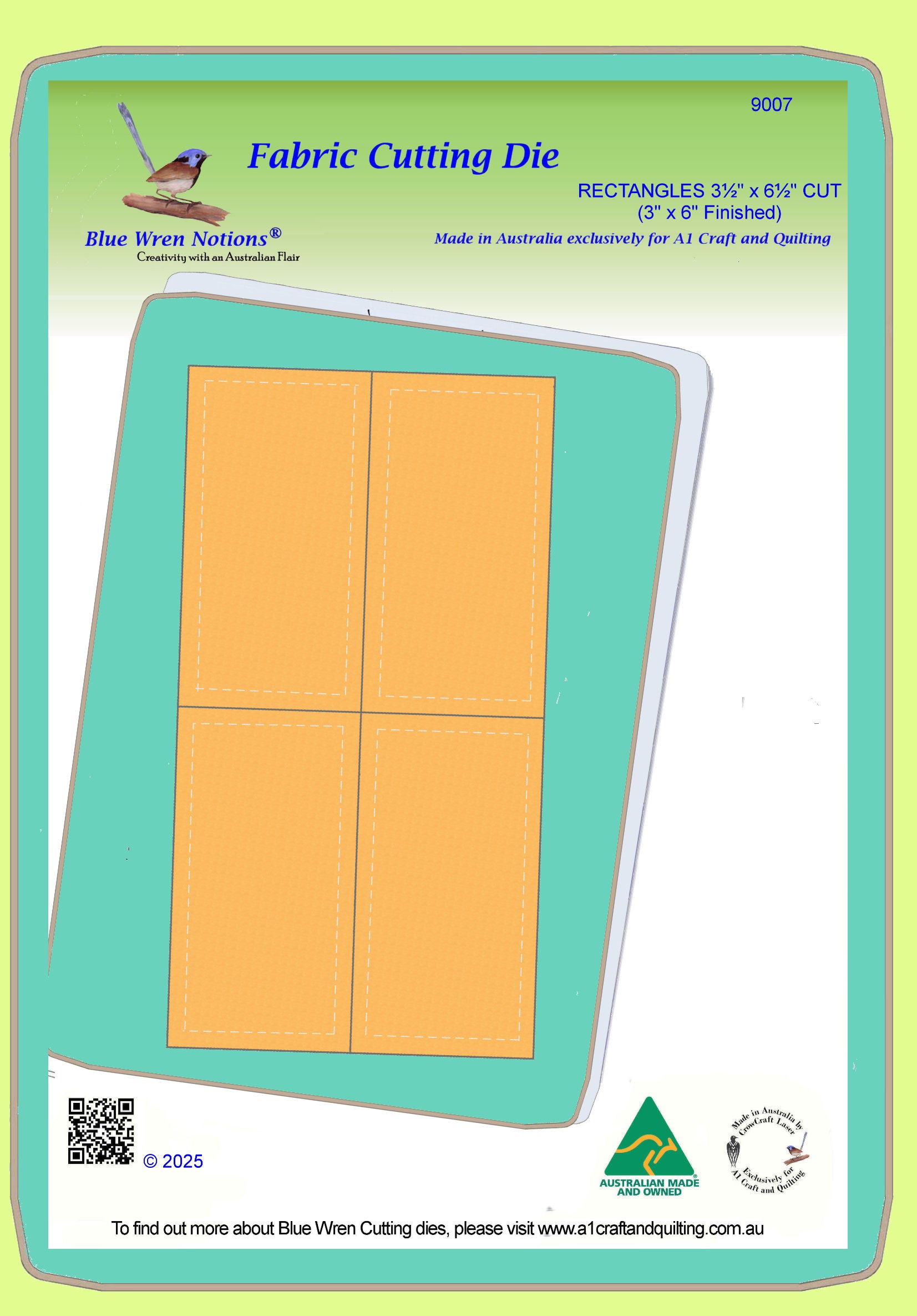 Rectangles, 3½" x 6½" cut Multi x 4 - 9007, -  mat included