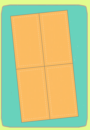 Rectangles, 3½" x 6½" cut Multi x 4 - 9007, -  mat included