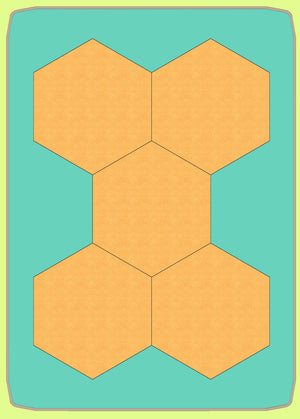 Hexagons, 2½" CUT, Multi x 5 - mat included 9026