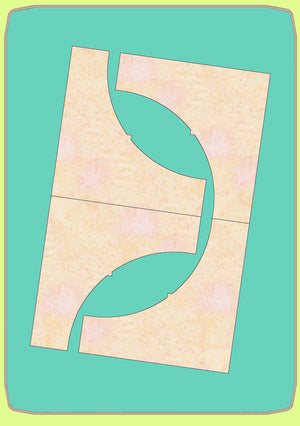 Drunkards Path Concave parts only, 5" finished ¼ block, 10" finished block size - 6931a - Mat Included