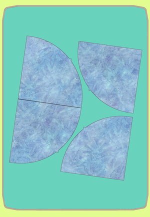 Drunkards Path Convex parts only, 5" finished ¼ block, 10" finished block size - 6931b - Mat Included