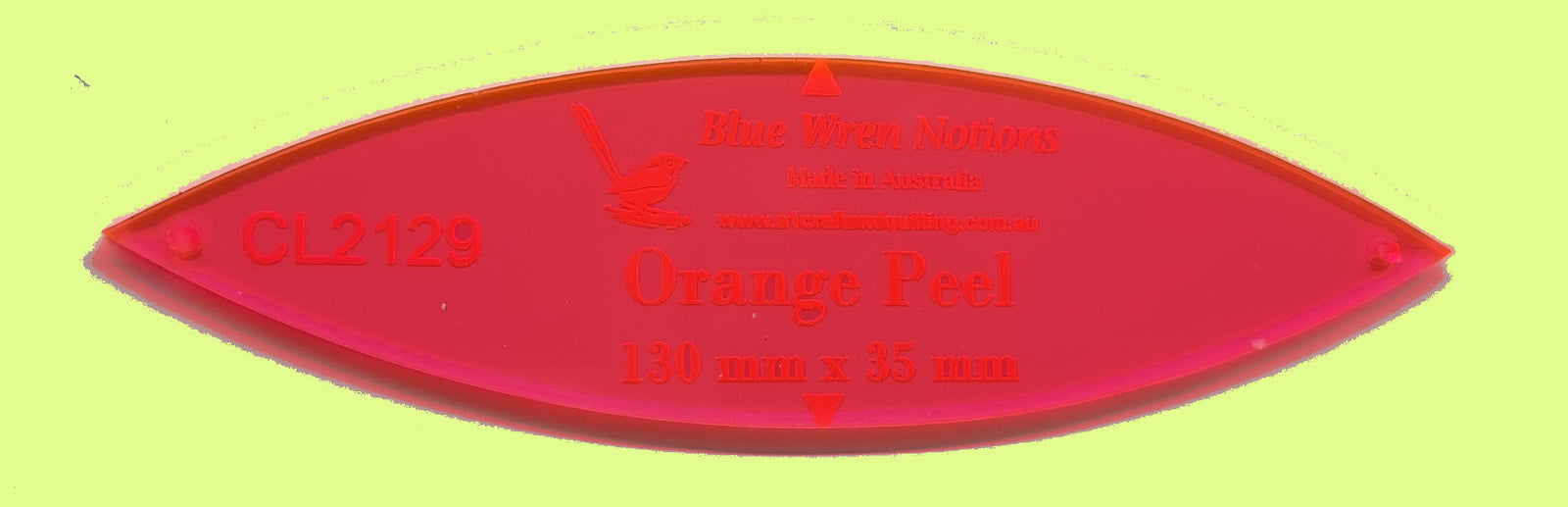 Orange Peel Template 130mm long x 35mm wide - CL2129 Various colours