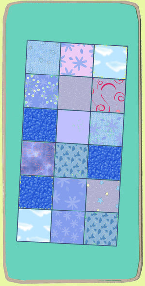 Squares 1½" cut, (1" finished), Multi x 18 - 6000 - includes cutting mat