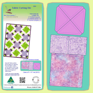 Fair Dinkum #2 Combo Die, 4" finished square, 2" finished squares x 2, and 2" finished triangle x 4- 6004