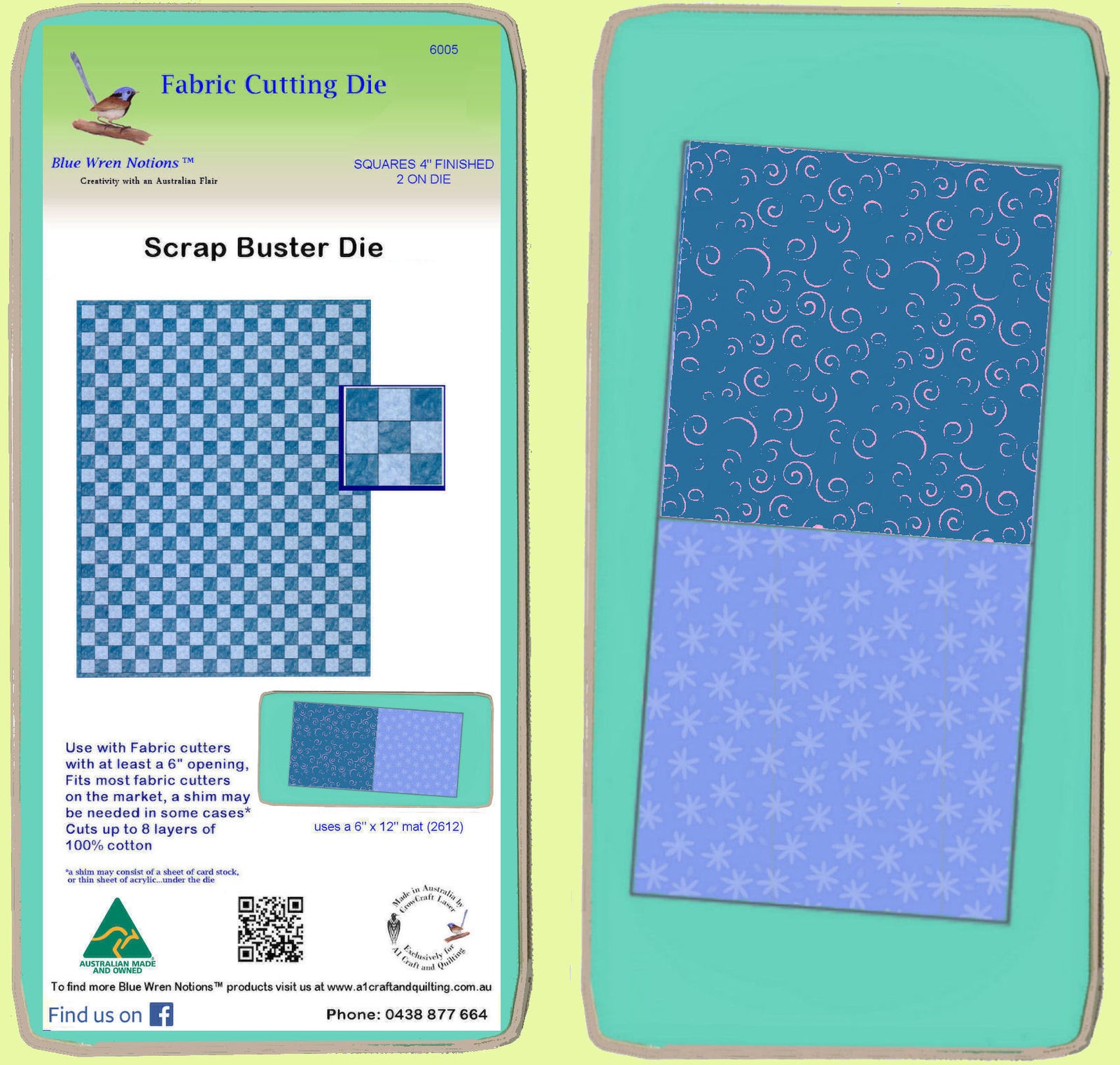 Squares 4½" cut (4" finished) Multi x 2 - 6005 - includes cutting mat