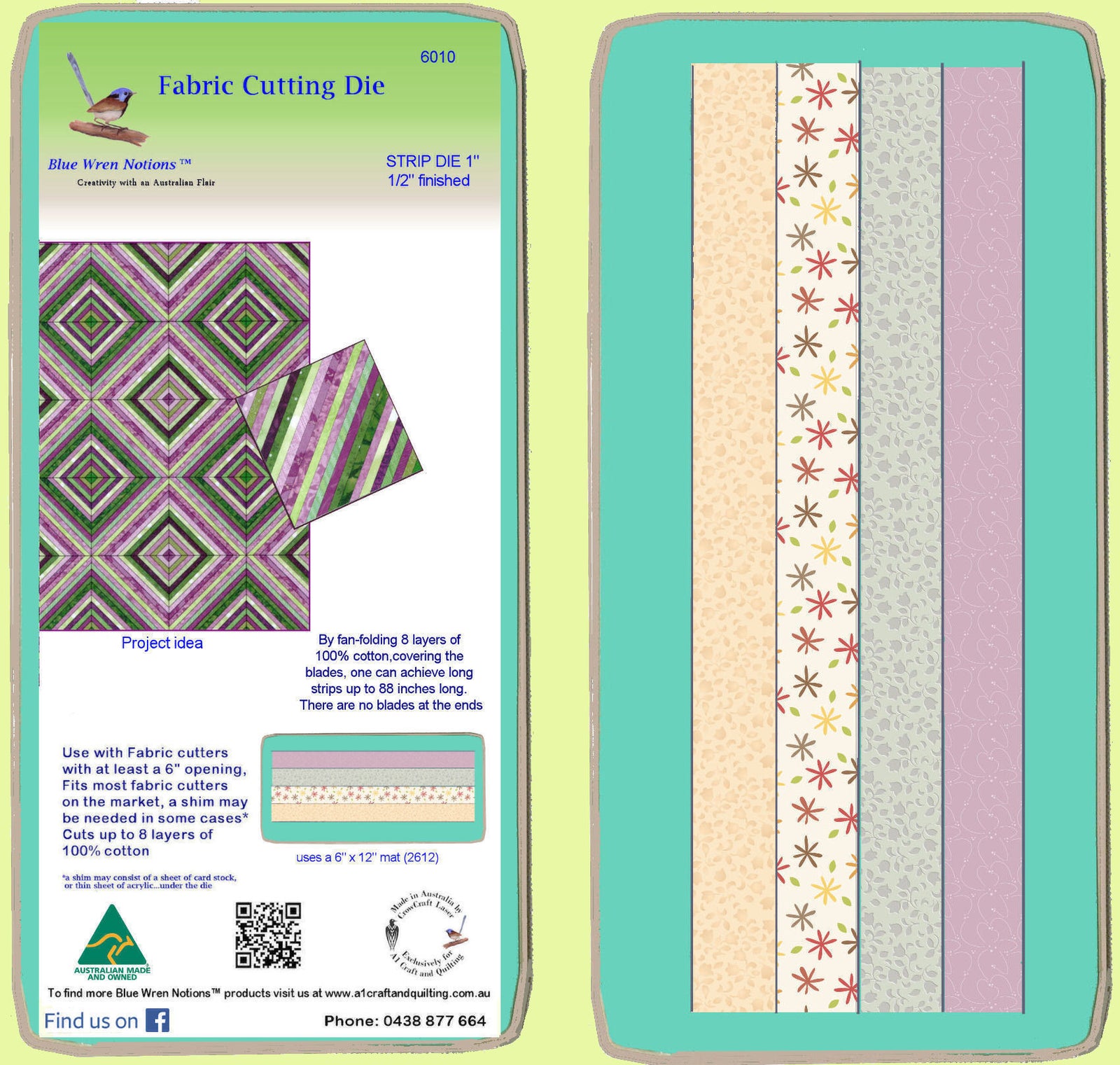 Strip Die 1" -  1/2" finished, Multi x 4 - 6010